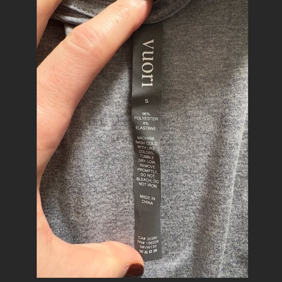 Gray Longsleeve Vuori Shirt, Size S - Picture 3 of 5